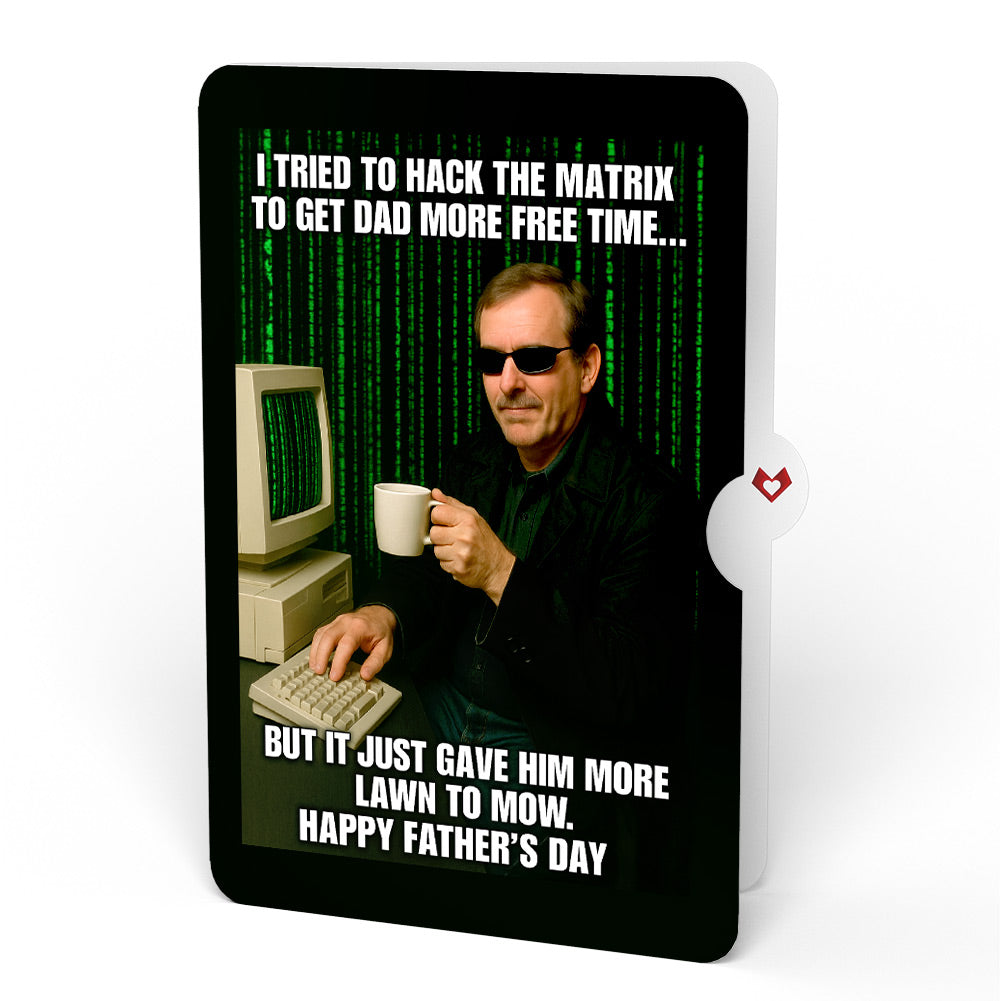 Beer Father's Day Pop-Up Card and Matrix Hacker Sentiment Set