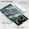 U.S. Aircraft Carrier Father's Day Pop-Up Card and Matrix Hacker Sentiment Set