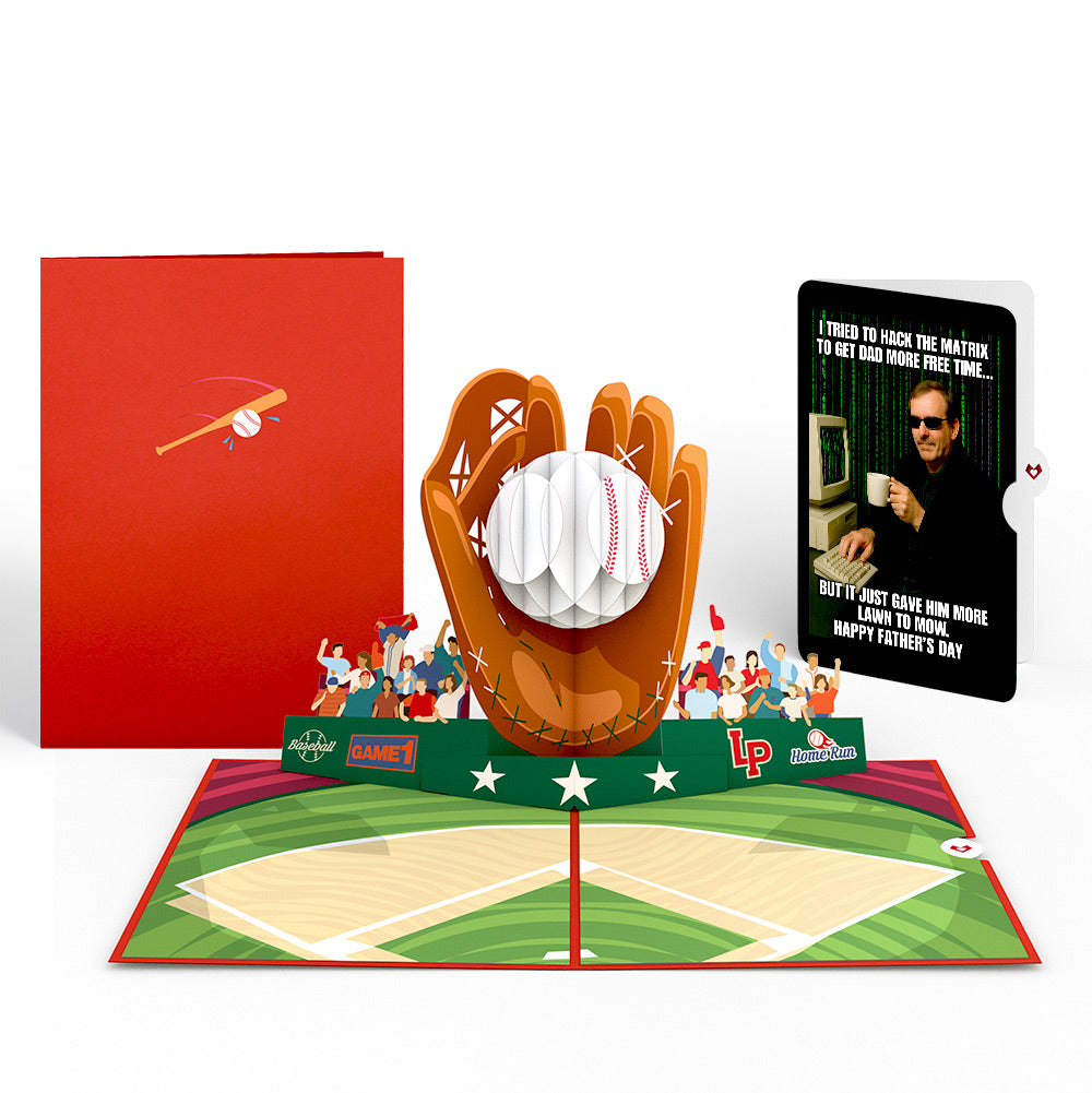 Home Run Father's Day Pop-Up Card and Matrix Hacker Sentiment Set