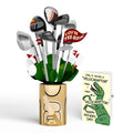 Tee-rific Golf Father's Day Bouquet and Velociraptor Sentiment Set