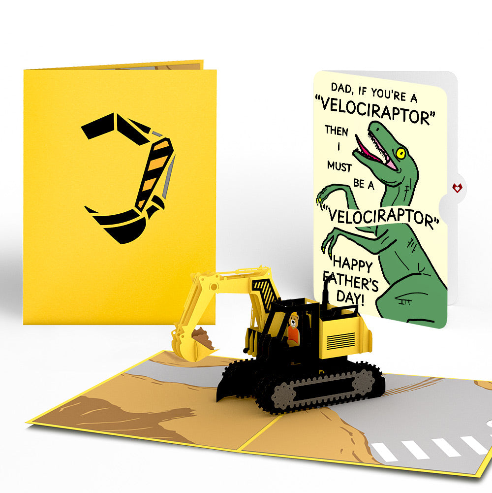 Excavator Father's Day Pop-Up Card and Velociraptor Sentiment Set