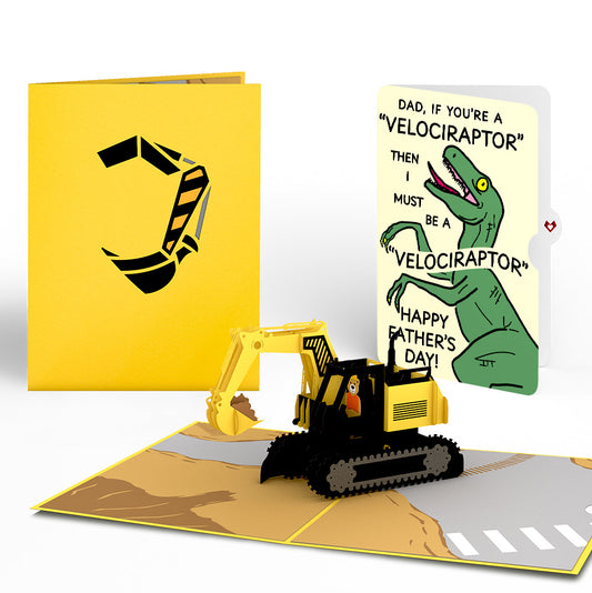Excavator Father's Day Pop-Up Card and Velociraptor Sentiment Set