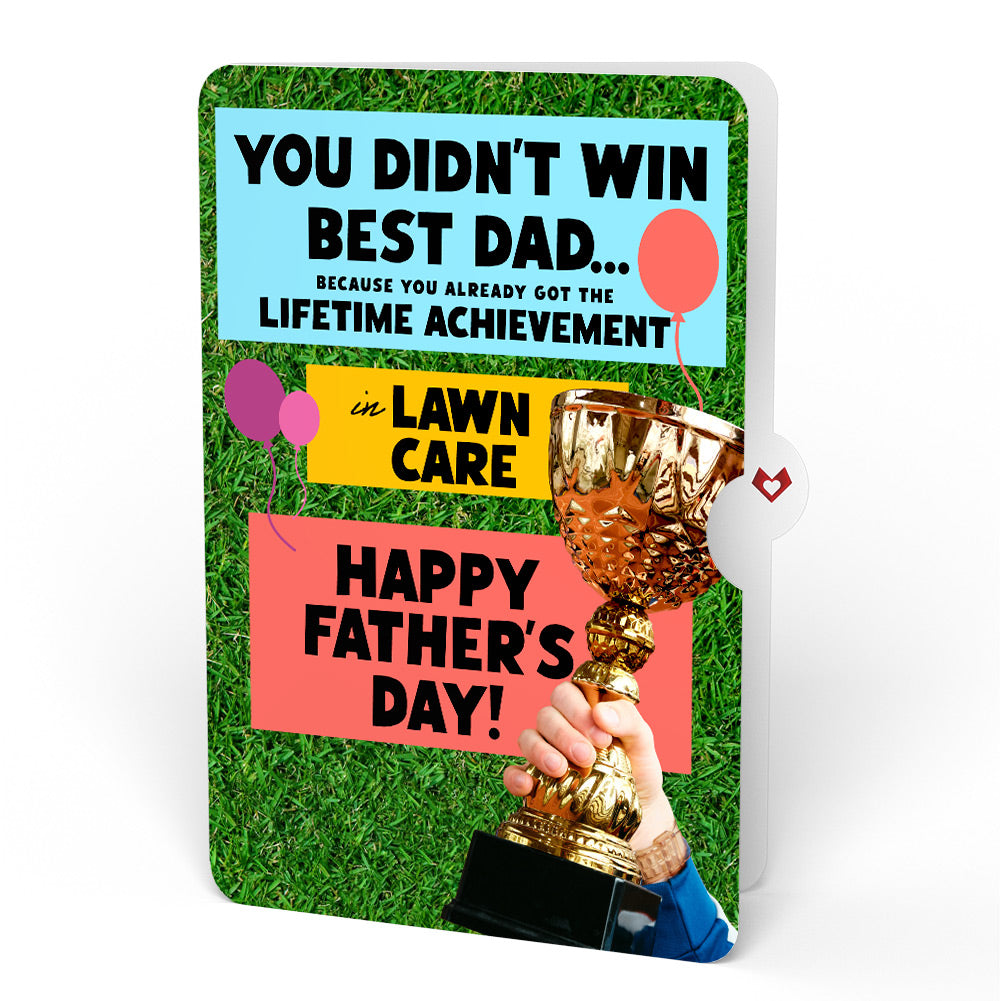 Patriotic Eagle Father's Day Pop-Up Card and Trophy Lawn Care Sentiment Set