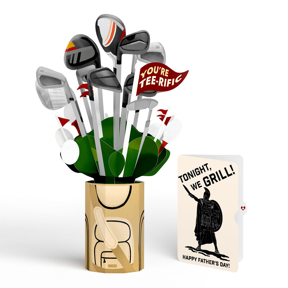 Tee-rific Golf Father's Day Bouquet and Spartan Grilling Sentiment Set