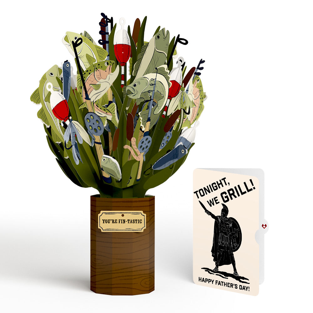 Fin-tastic Fish Father's Day Bouquet and Spartan Grilling Sentiment Set
