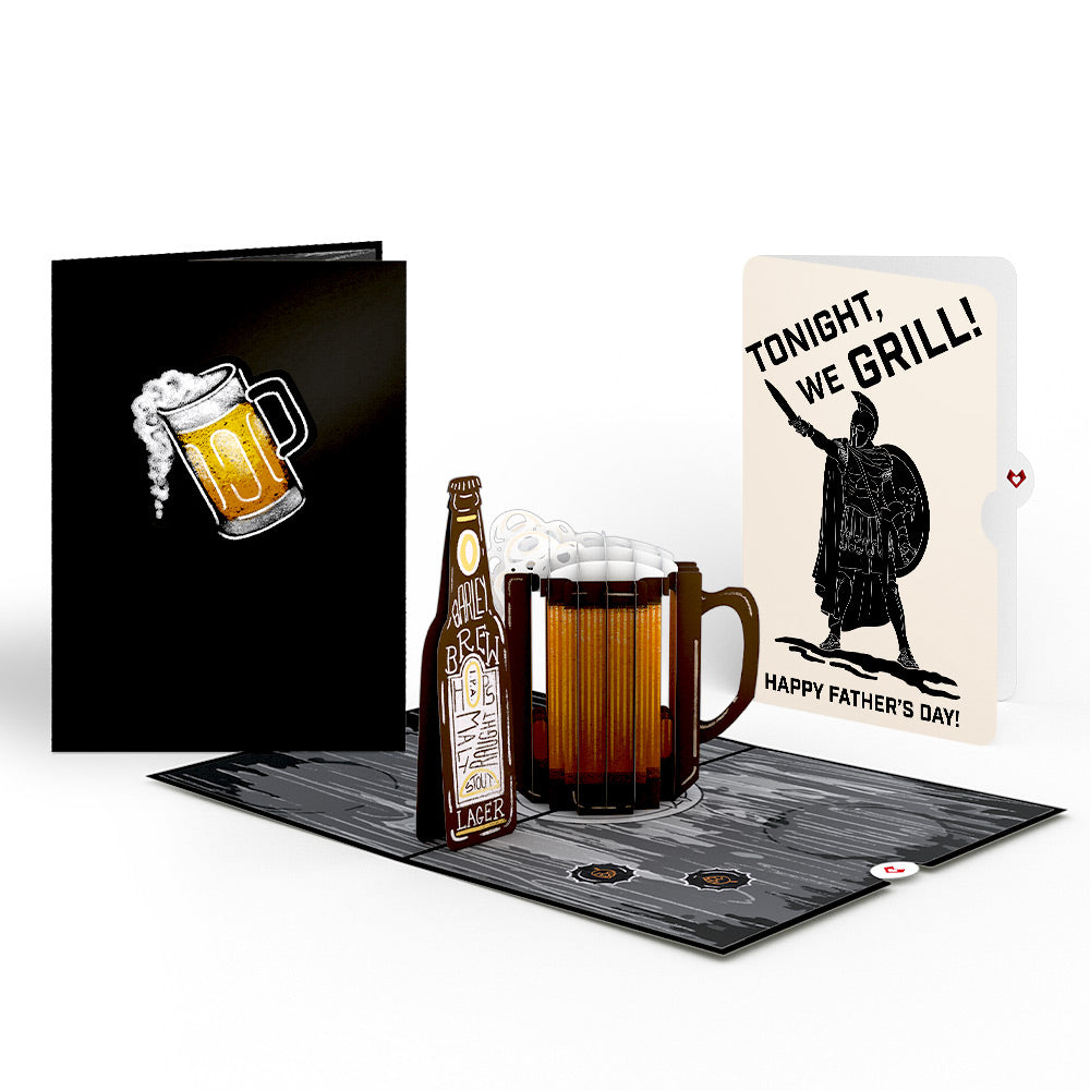 Beer Father's Day Pop-Up Card and Spartan Grilling Sentiment Set