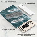 U.S. Aircraft Carrier Father's Day Pop-Up Card and Spartan Grilling Sentiment Set