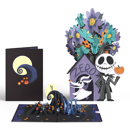 Disney Tim Burton’s The Nightmare Before Christmas Pop-Up Card & Flower Buds Bouquet Bundle