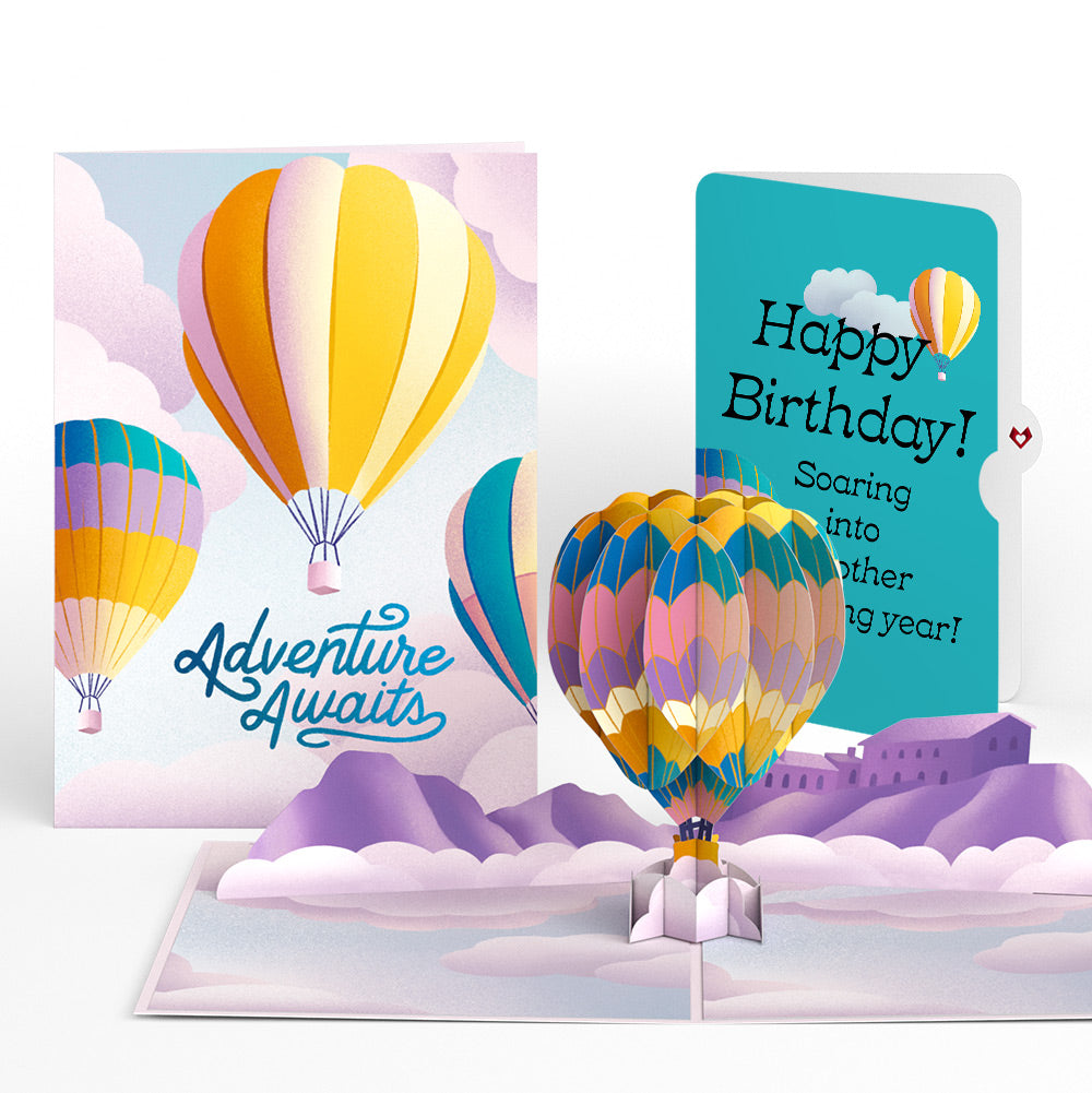 Adventure Awaits Hot Air Balloon Birthday Pop-Up Card and Sentiment Set