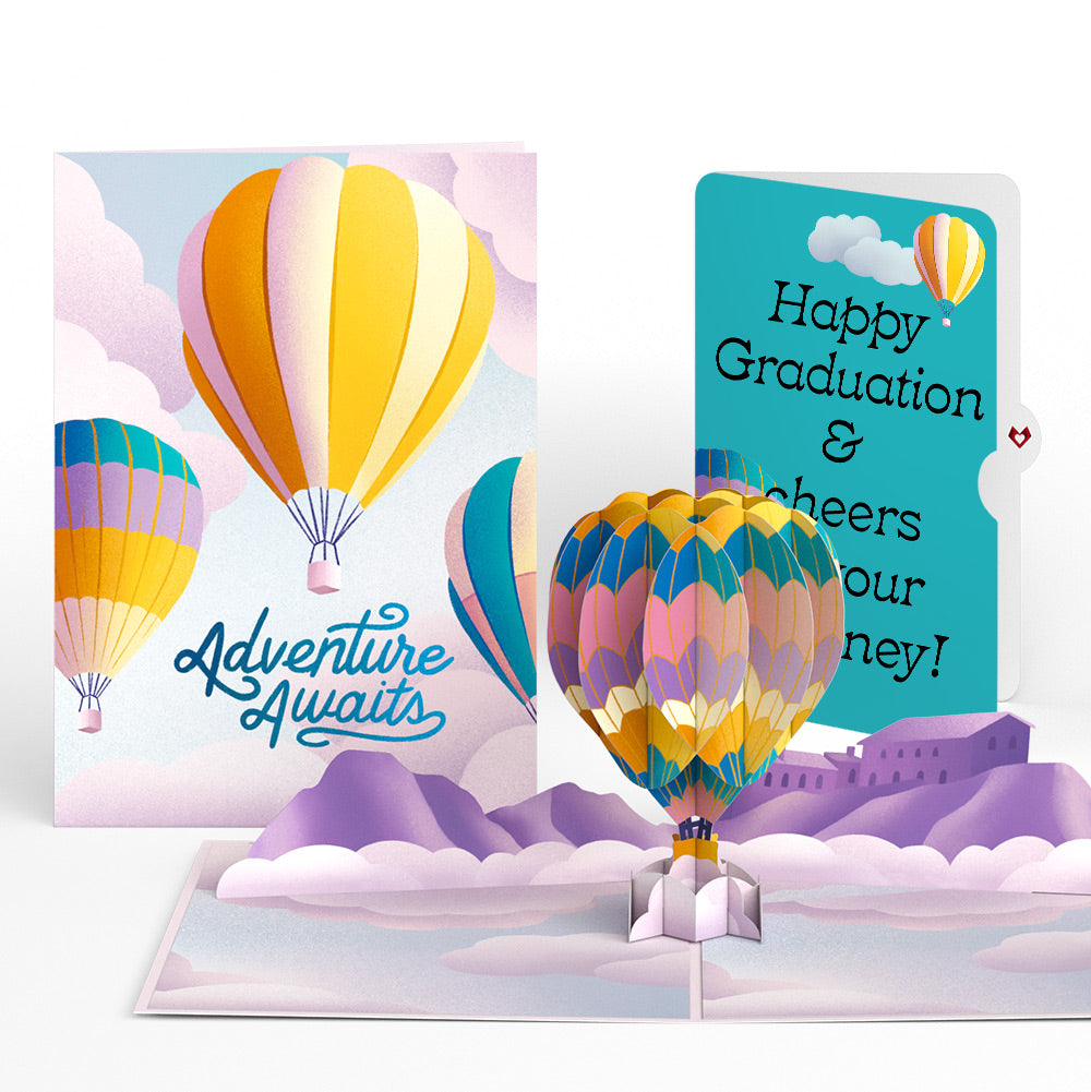 Adventure Awaits Hot Air Balloon Graduation Pop-Up Card and Sentiment Set