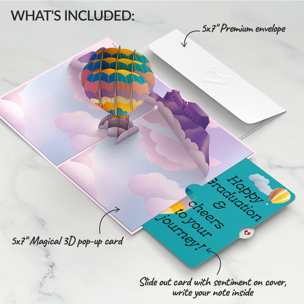 Adventure Awaits Hot Air Balloon Graduation Pop-Up Card and Sentiment Set