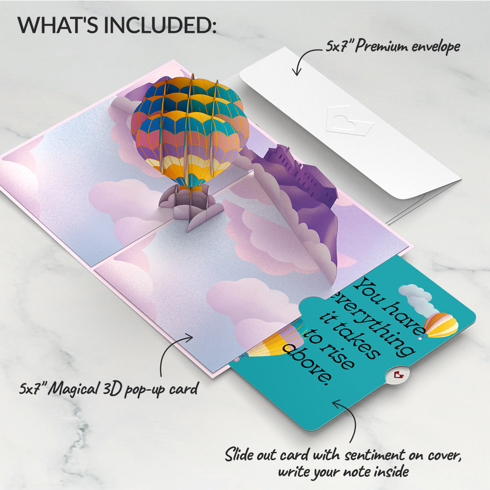 Adventure Awaits Hot Air Balloon Encouragement Pop-Up Card and Sentiment Set