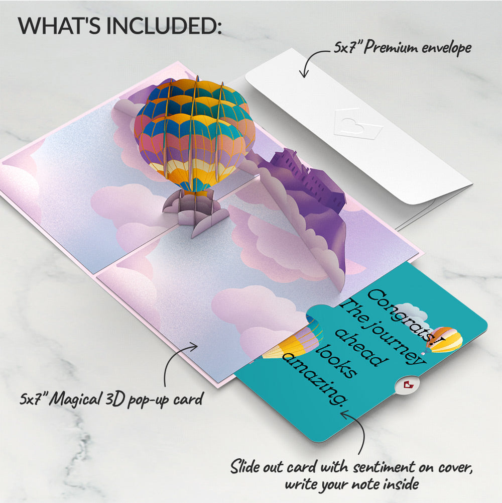 Adventure Awaits Hot Air Balloon Congratulations Pop-Up Card and Sentiment Set