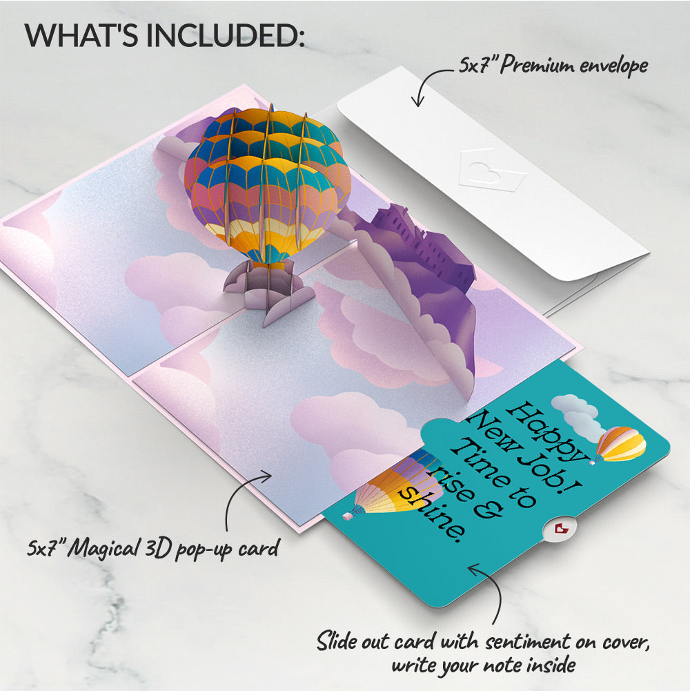 Adventure Awaits Hot Air Balloon New Job Pop-Up Card and Sentiment Set