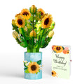 Sunflower Blooms Birthday Bouquet and Sentiment Set