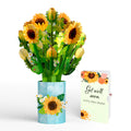 Sunflower Blooms Get Well Soon Bouquet and Sentiment Set