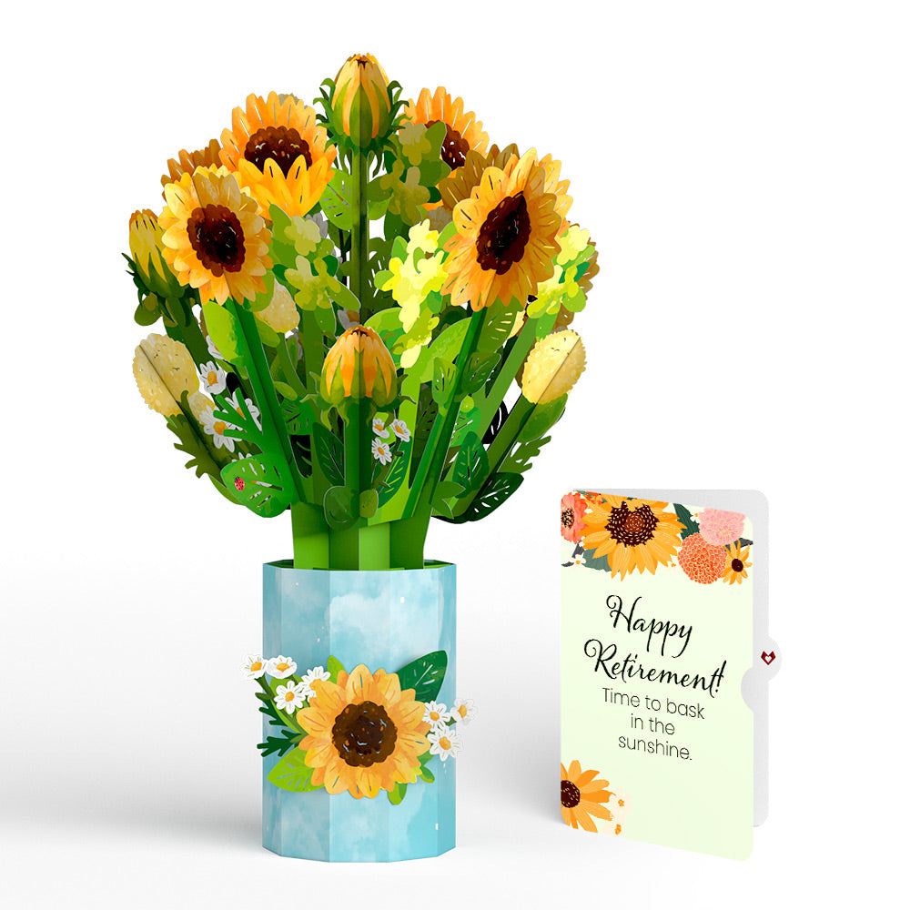 Sunflower Blooms Retirement Bouquet and Sentiment Set