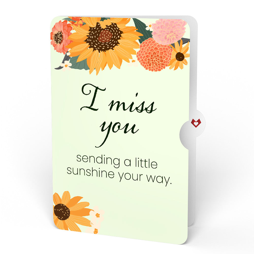 Sunflower Blooms Miss You Bouquet and Sentiment Set