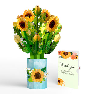 Sunflower Blooms Thank You Bouquet and Sentiment Set greeting card -  Lovepop