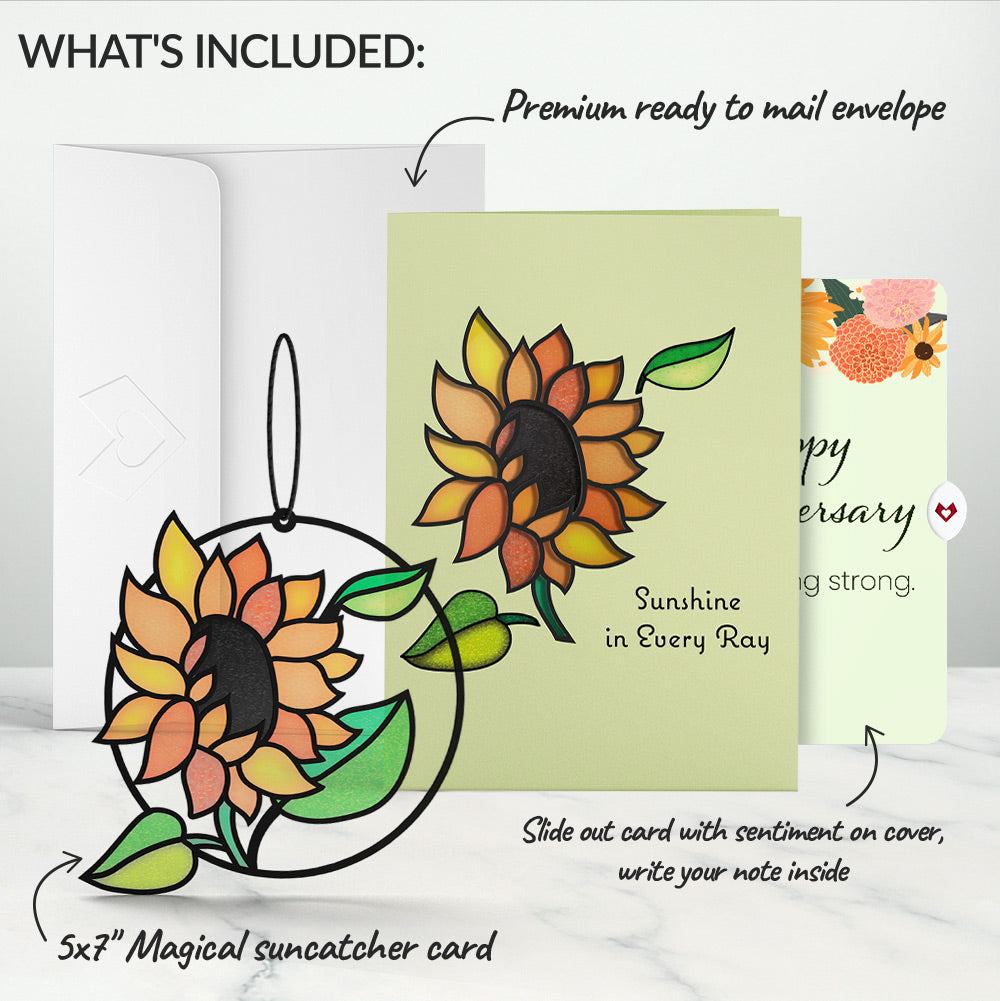 Sunshine in Every Ray Anniversary Suncatcher Card and Sentiment Set