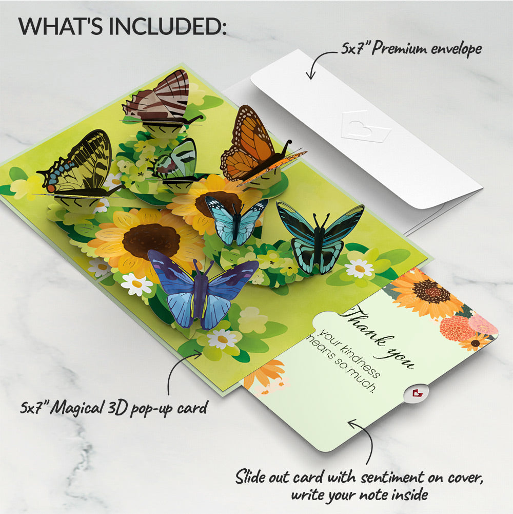 Sunflower Butterflies Thank You Pop-Up Card and Sentiment Set