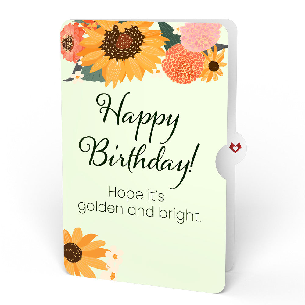 Golden Sunflower Birthday Bouquet and Sentiment Set