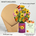 Golden Sunflower Get Well Soon Bouquet and Sentiment Set