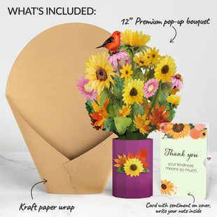 Golden Sunflower Thank You Bouquet and Sentiment Set