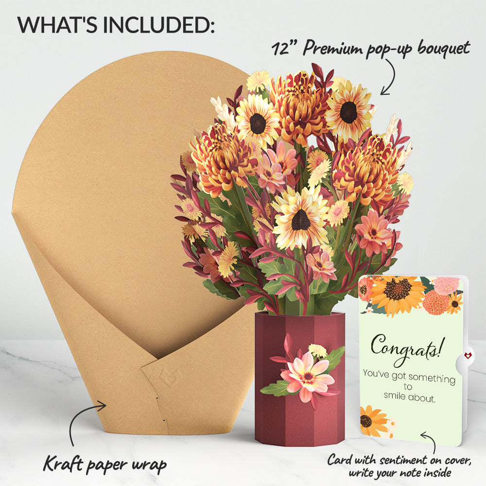 Fall Sunshine Congratulations Bouquet and Sentiment Set