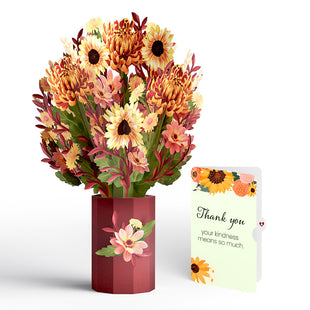 Fall Sunshine Thank You Bouquet and Sentiment Set greeting card -  Lovepop