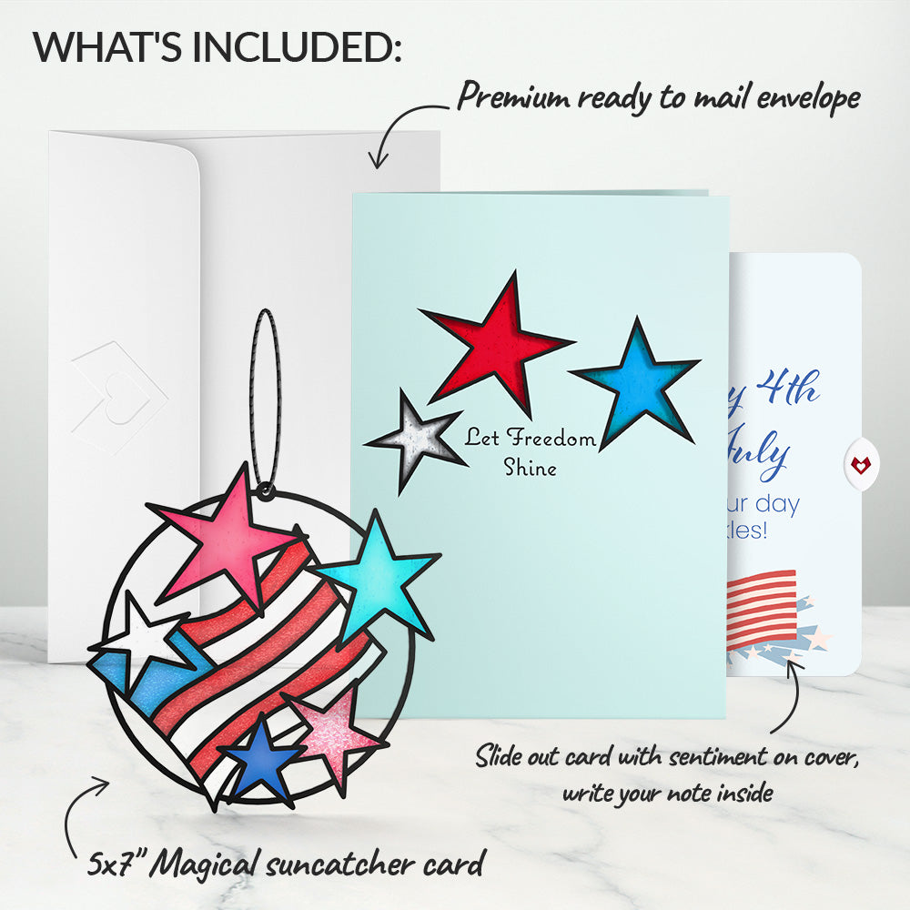 Let Freedom Shine 4th of July Suncatcher Card and Sentiment Set