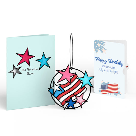 Let Freedom Shine Birthday Suncatcher Card and Sentiment Set