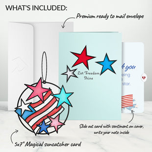 Let Freedom Shine Thank You Suncatcher Card and Sentiment Set