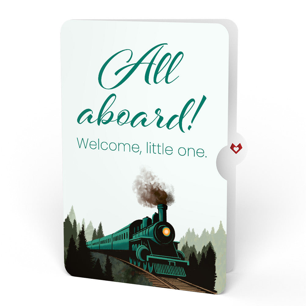 Classic Train New Baby Pop-Up Card and Sentiment Set