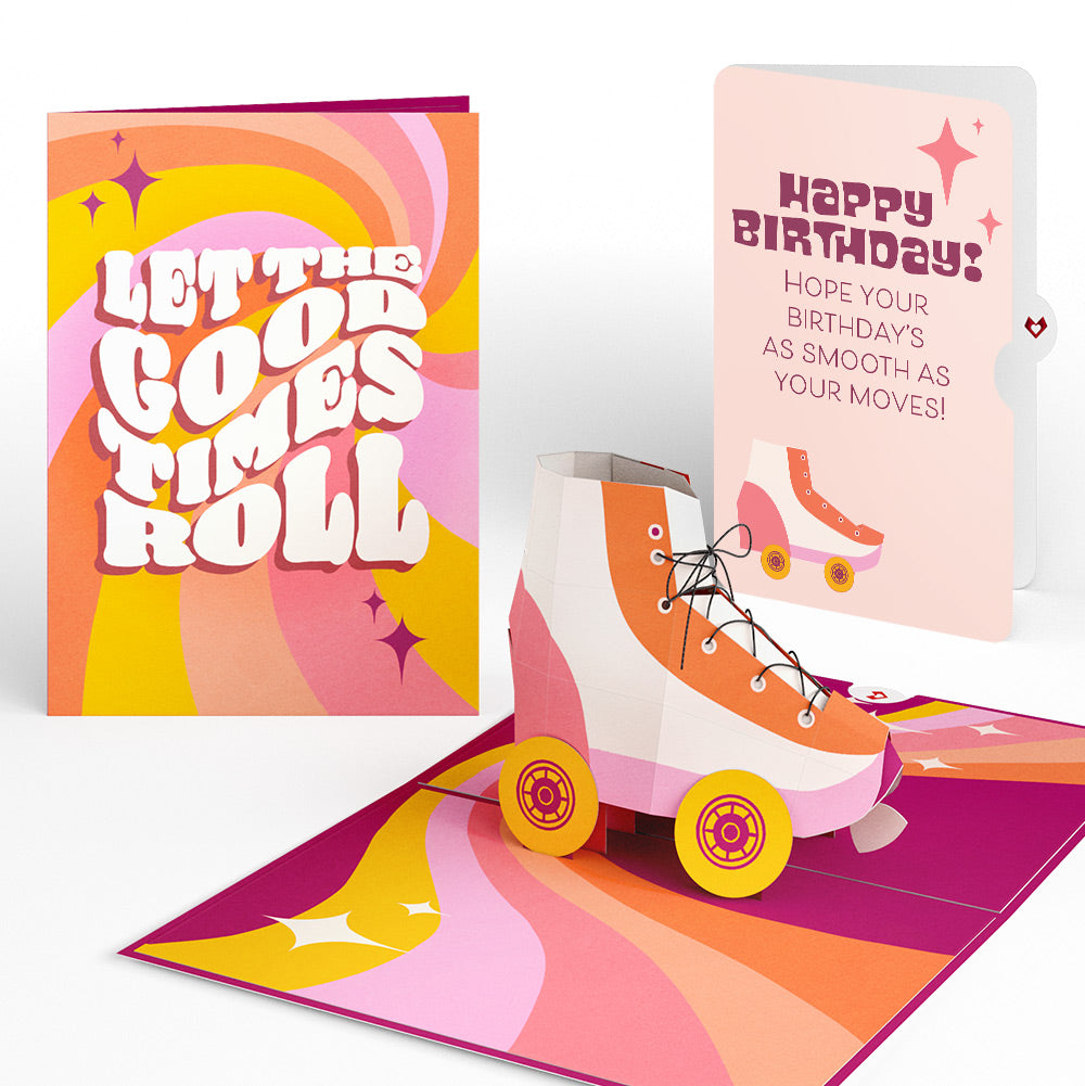 Let the Good Times Roll Roller Skate Birthday Pop-Up Card and Sentiment Set