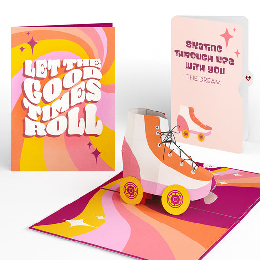 Let the Good Times Roll Roller Skate Love Pop-Up Card and Skating Through Life Sentiment Set