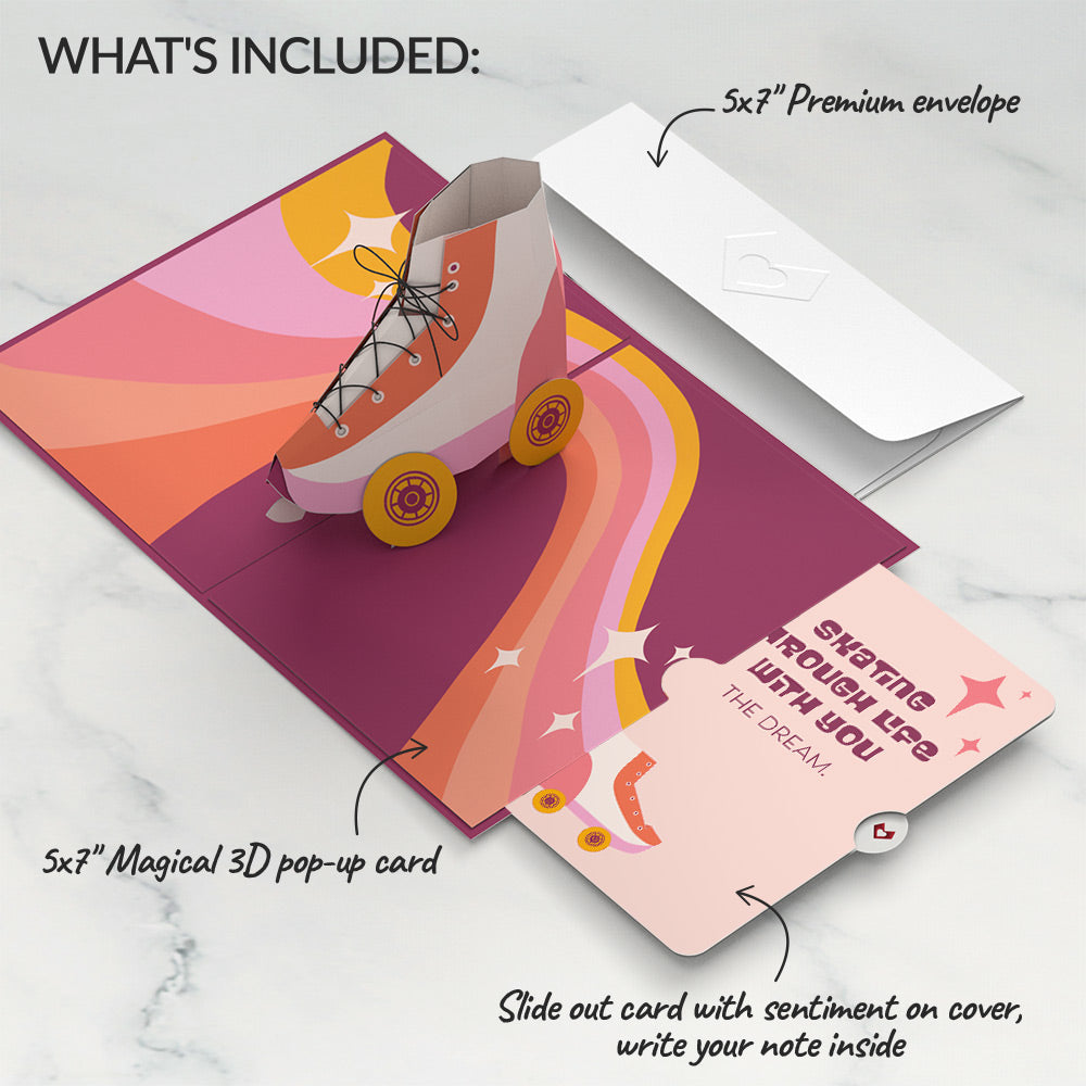 Let the Good Times Roll Roller Skate Love Pop-Up Card and Skating Through Life Sentiment Set