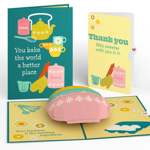 You Bake the World a Better Place Thank You Pop-Up Card and Sentiment Set greeting card -  Lovepop
