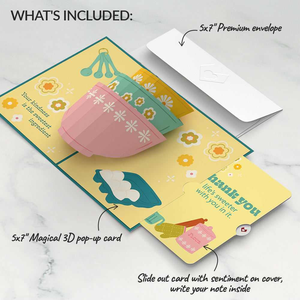 You Bake the World a Better Place Thank You Pop-Up Card and Sentiment Set