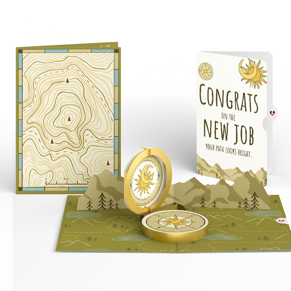 Guiding Compass New Job Pop-Up Card and Sentiment Set