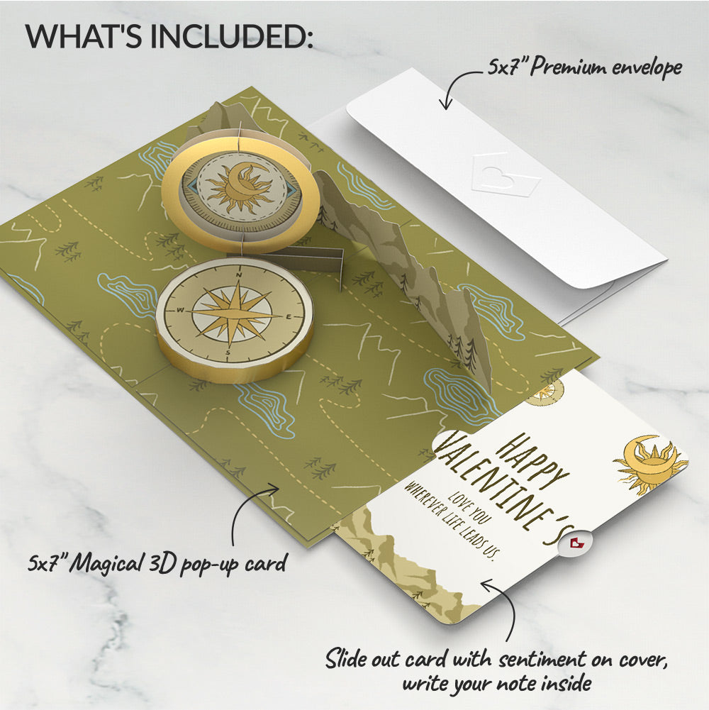 Guiding Compass Valentine's Day Pop-Up Card and Sentiment Set