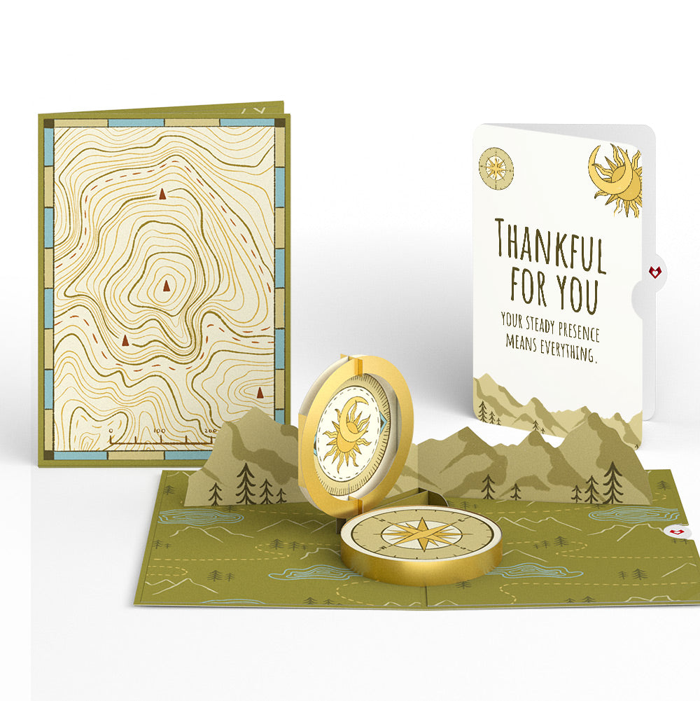 Guiding Compass Thank You Pop-Up Card and Sentiment Set