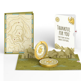 Guiding Compass Thank You Pop-Up Card and Sentiment Set greeting card -  Lovepop
