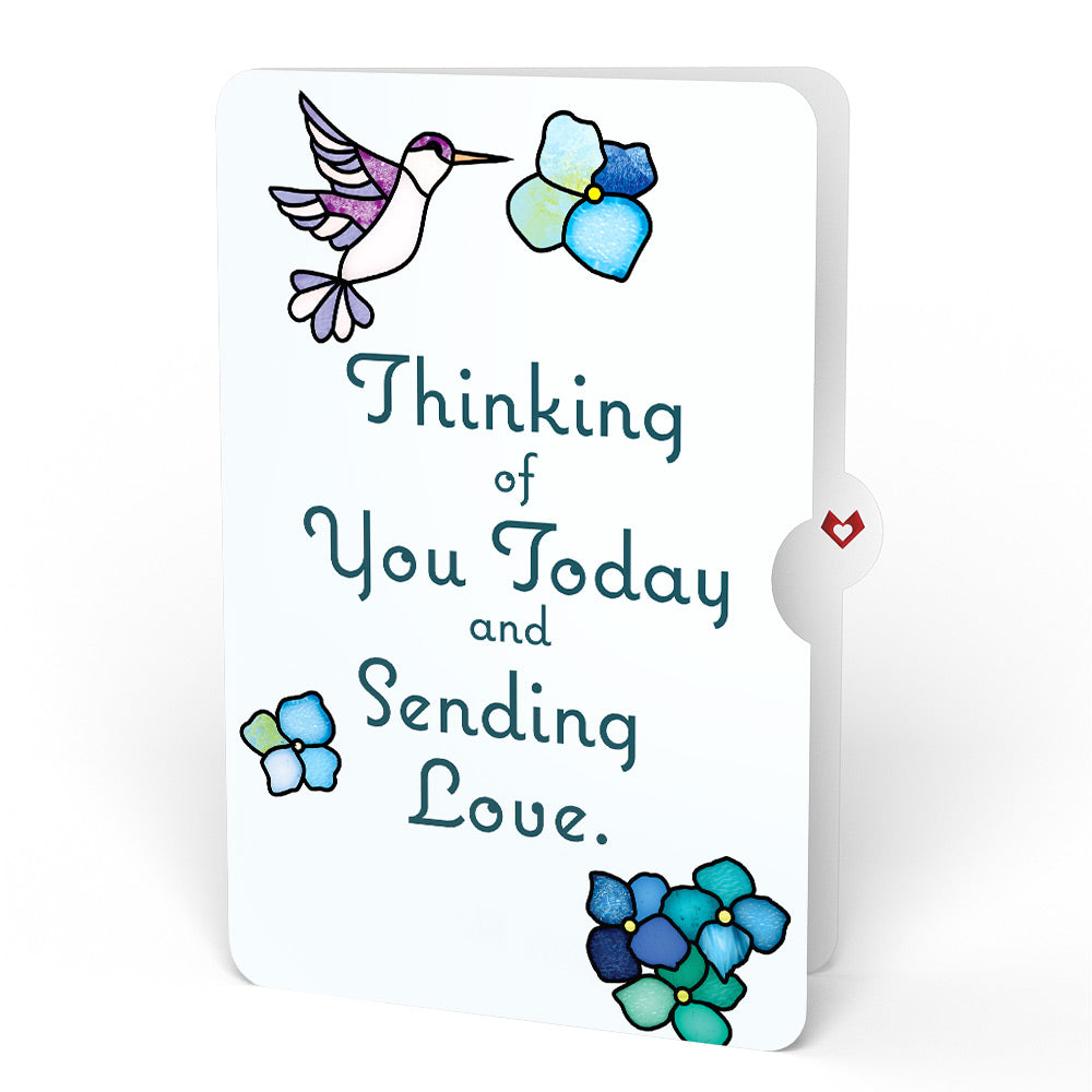 Sunlit Hydrangeas Thinking of You Suncatcher Bouquet and Sentiment Set