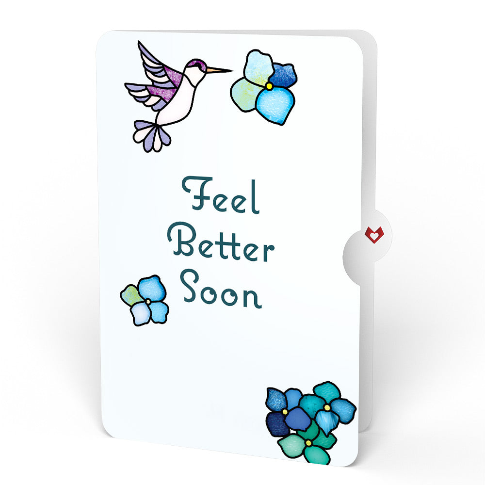 Sunlit Hydrangeas Get Well Soon Suncatcher Bouquet and Sentiment Set