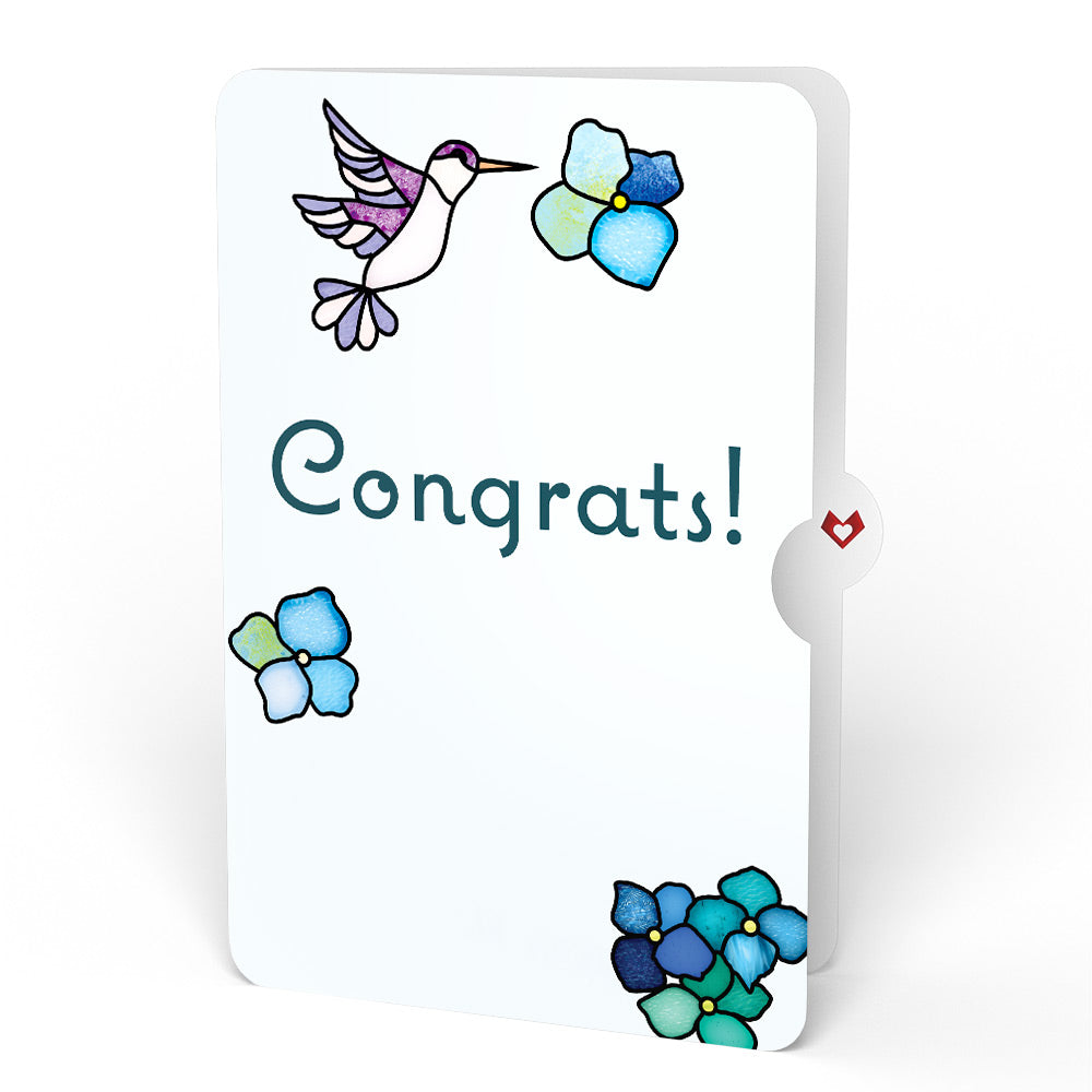 Sunlit Hydrangeas Congratulations Suncatcher Bouquet and Sentiment Set