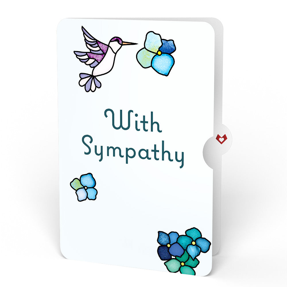 Sunlit Hydrangeas Sympathy Suncatcher Bouquet and Sentiment Set