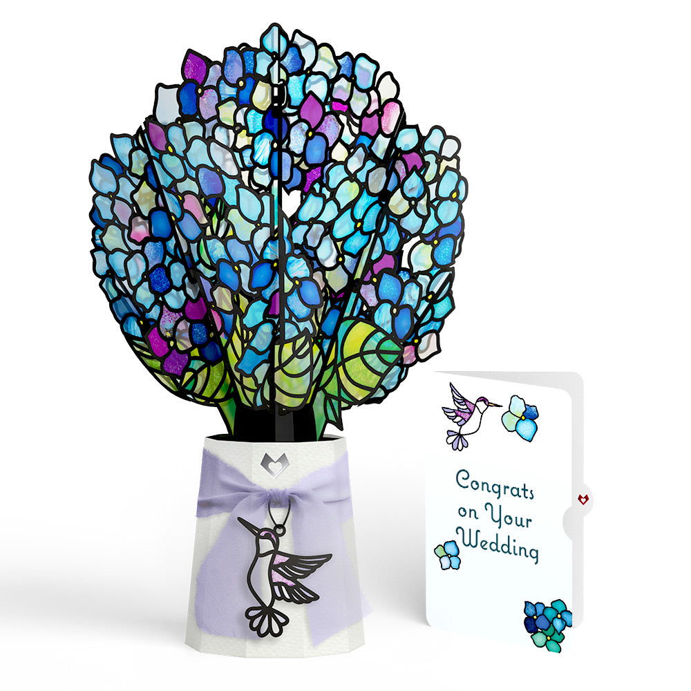 Sunlit Hydrangeas Wedding Suncatcher Bouquet and Sentiment Set