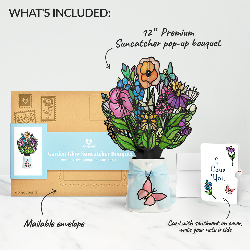 Garden Glow Love Suncatcher Bouquet and Sentiment Set