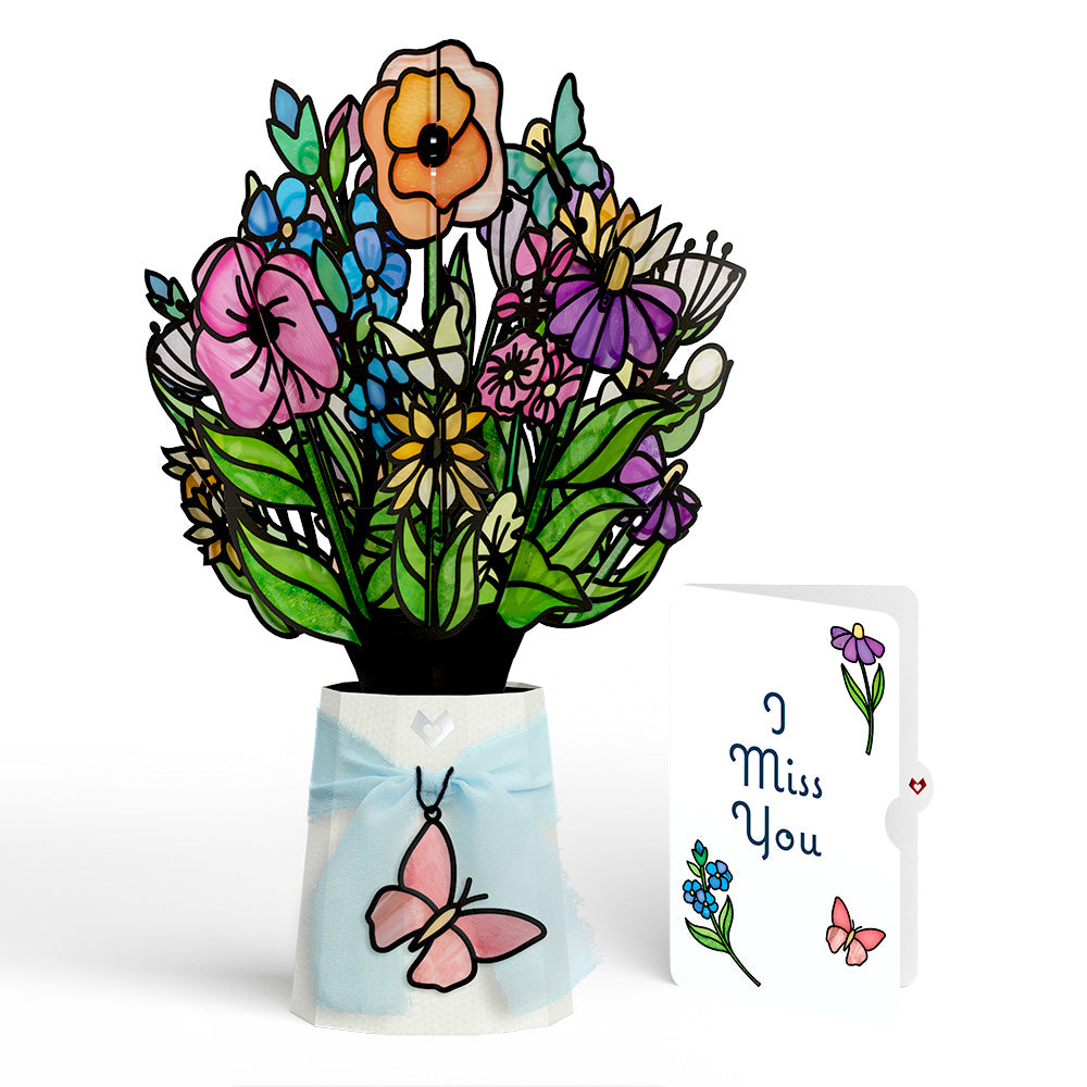 Garden Glow Miss You Suncatcher Bouquet and Sentiment Set
